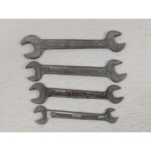 Set of 4 Vintage Open End Drop Forged Steel Wrenches - Germany